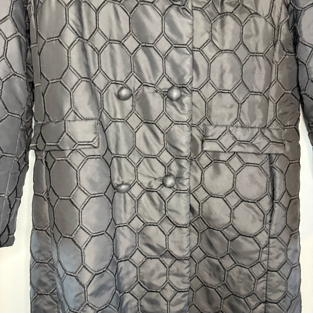 Vintage Lanson Embroidered, Cubic Design All-Weather 1960’s Mod Coat - Picture 4 of 13